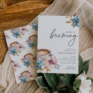Kärlek brinner Blommigt Inbjudningskort för möhipp