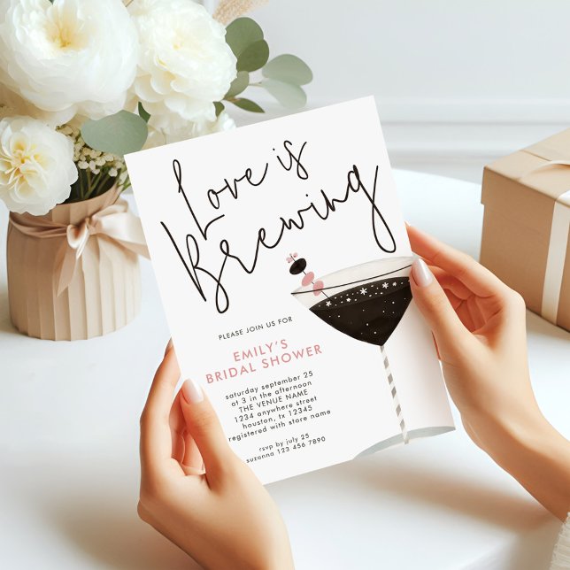 Kärlek brinner Espresso Martini Möhippa Inv Inbjudningar (Printed version)