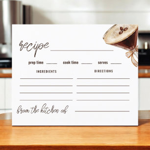 Kärlek brinner Espresso Martini Recept Card