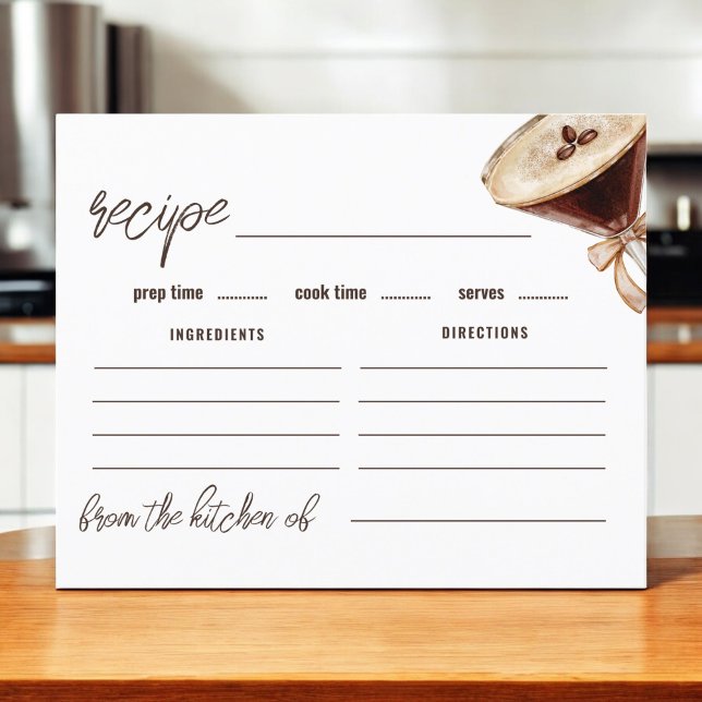Kärlek brinner Espresso Martini Recept Card (Skapare uppladdad)