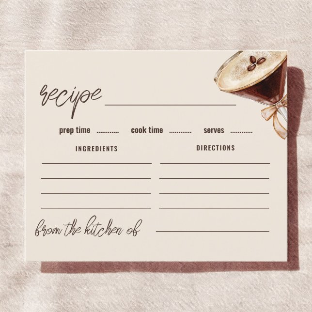 Kärlek brinner Espresso Martini Recept Card (Skapare uppladdad)