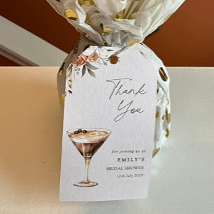 Kärlek brinner Espresso Martini Shower Tack Presentetikett