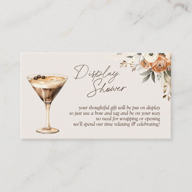 Kärlek brinner Espresso Martini Visning Shower Tilläggskort (Framsida)