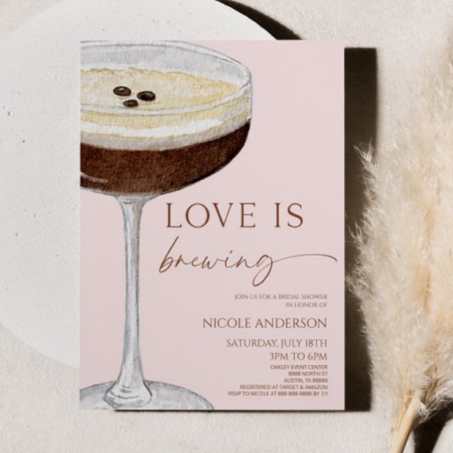 Kärlek brinner Expresso Martini-Möhippan Inbjudningar (Skapare uppladdad)