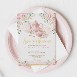 Kärlek brinner  Flower Möhippa Tea Inbjudningar