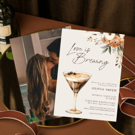 Kärlek brinner fotografi Espresso Martini Shower Inbjudningar