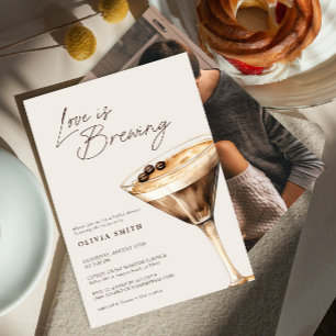 Kärlek brinner fotografi Espresso Martini Shower Inbjudningar