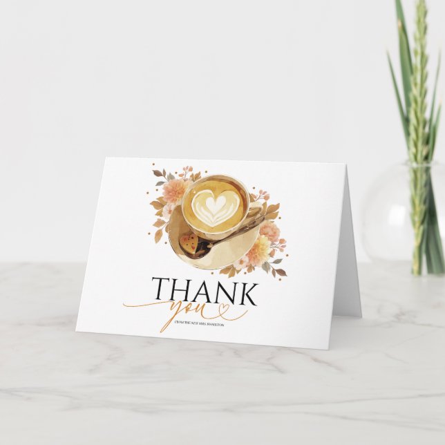 Kärlek brinner i Möhippan av kaffe i Tack Kort (Framsida)