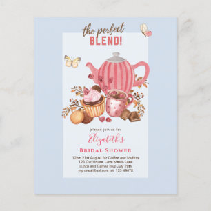 Kärlek brinner! Inbjudningskorten Tea Party BIRTHD Flygblad