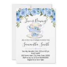 Kärlek brinner möhippa blue-inbjudan till te