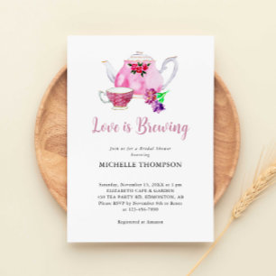 Kärlek brinner Möhippa Tea Party Blommigt Inbjudningar
