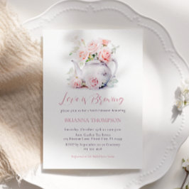Kärlek brinner Möhippa Tea Party Inbjudningar