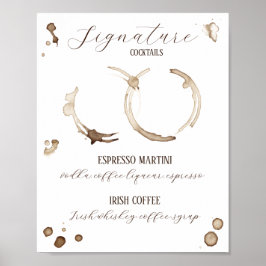 Kärlek brinner! Namnteckning kaffedrycker Poster