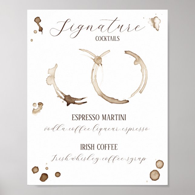 Kärlek brinner! Namnteckning kaffedrycker Poster (Framsidan)