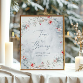 Kärlek brinner vintern snö Möhippa Poster