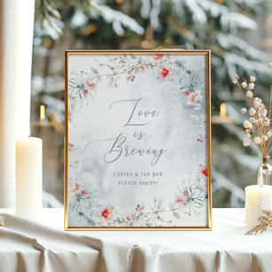 Kärlek brinner vintern snö Möhippa Poster