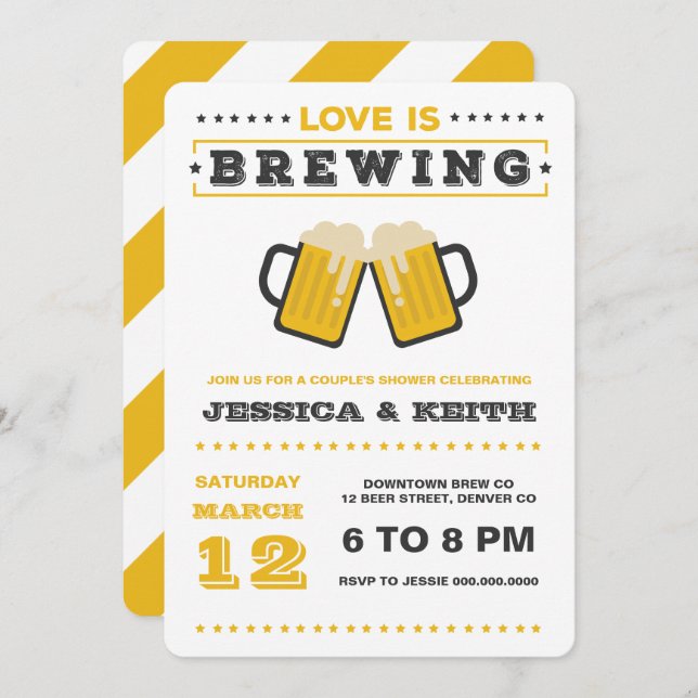 Kärlek brinner Vuxen i Möhippan Bröllop Inbjudningar (Fram/baksida)