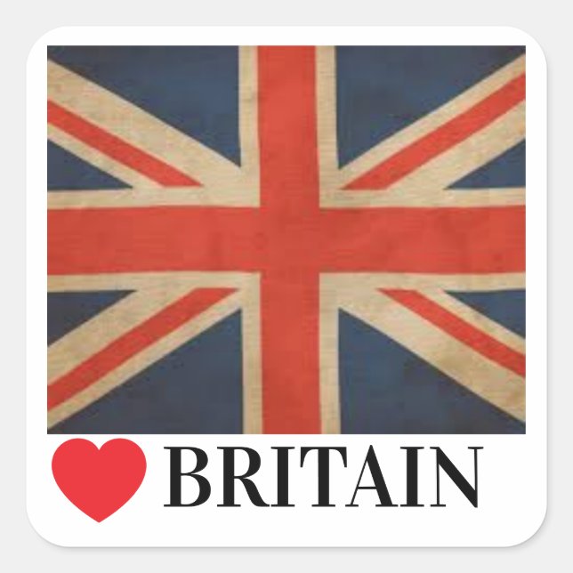 Kärlek Britian Protest Sticker Fyrkantigt Klistermärke (Framsida)
