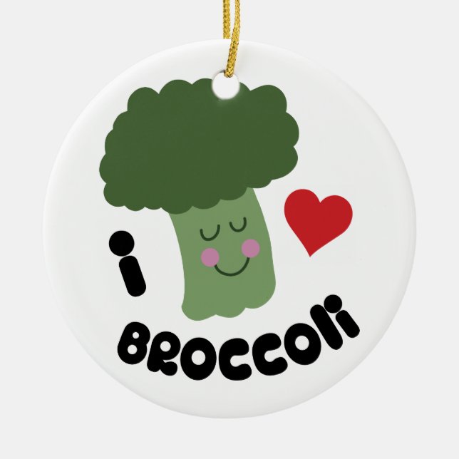 Kärlek Broccoli Julgransprydnad Keramik (Framsidan)