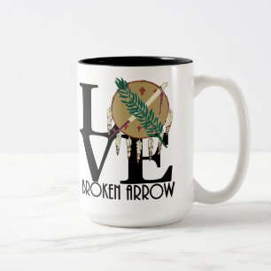 KÄRLEK Broken Arrow Oklahoma 15oz Två-Tonad Mugg