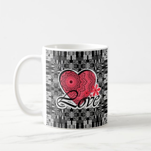 Kärlek , bröllop , Alla hjärtans dag , hjärta Kaffemugg (Vänster)