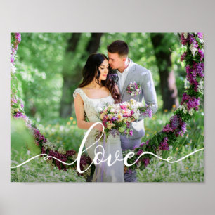 Kärlek Bröllop Bride and Groom Photo Poster