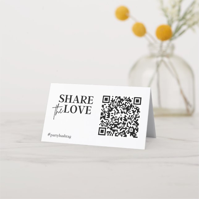  Kärlek Bröllop-fotokoden QR Lojalitetskort (Framsida)