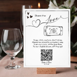  Kärlek Bröllop-fotot QR-koden Poster