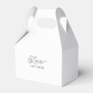 "Kärlek" Bröllop Gift Box for Dessert Pub, White Presentaskar