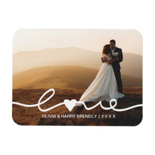 Kärlek Bröllop skript   Bröllop Photo Magnet Gift