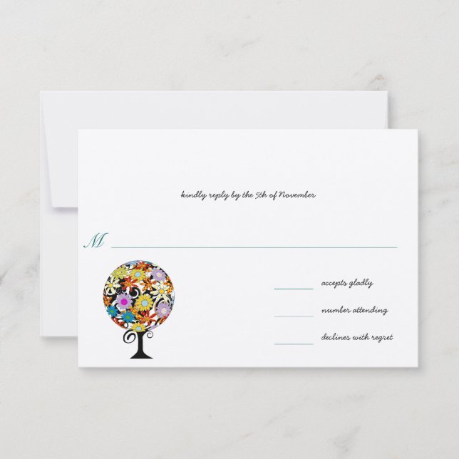 Kärlek bröllopsinbjudningar i Magic Forest Circle Inbjudningar (Framsida)