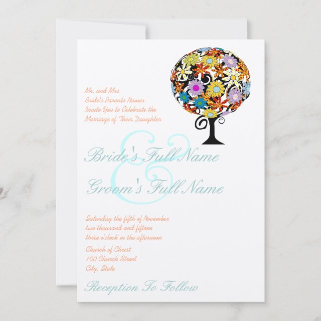 Kärlek bröllopsinbjudningar i Magic Forest Circle Inbjudningar (Framsida)