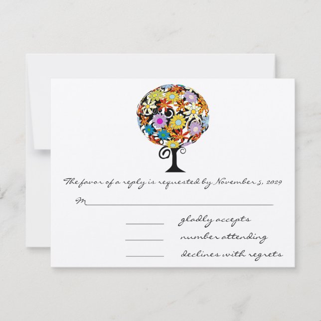 Kärlek bröllopsinbjudningar i Magic Forest Circle OSA Kort (Framsida)