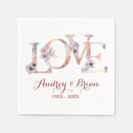 Kärlek bröllopsmottagning pappersservett
