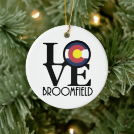 KÄRLEK Broomfield Colorado Julgransprydnad Keramik