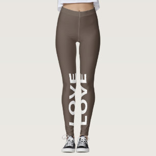 Kärlek Brun monokrom klassisk text Leggings