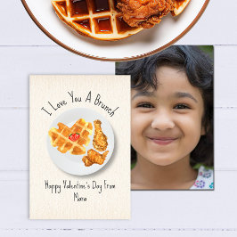 Kärlek Brunch Pun Waffle Classroom Photo Valentine Kort