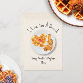 Kärlek Brunch Pun Waffle Classroom Valentine Kort
