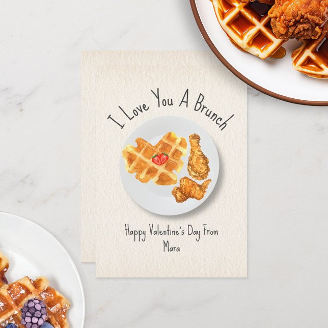 Kärlek Brunch Pun Waffle Classroom Valentine Kort (Skapare uppladdad)