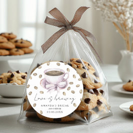 Kärlek brygger Bow Coffee-Möhippan Runt Klistermärke