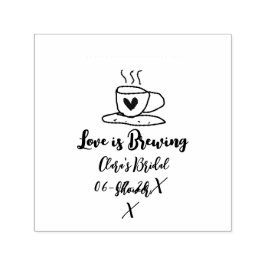 Kärlek brygger brun blå bröllopsdusch lägg till na självfärgande stämpel