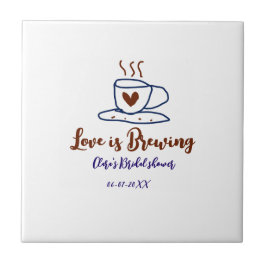 Kärlek brygger brun blå bröllopsfest lägg till nam kakelplatta