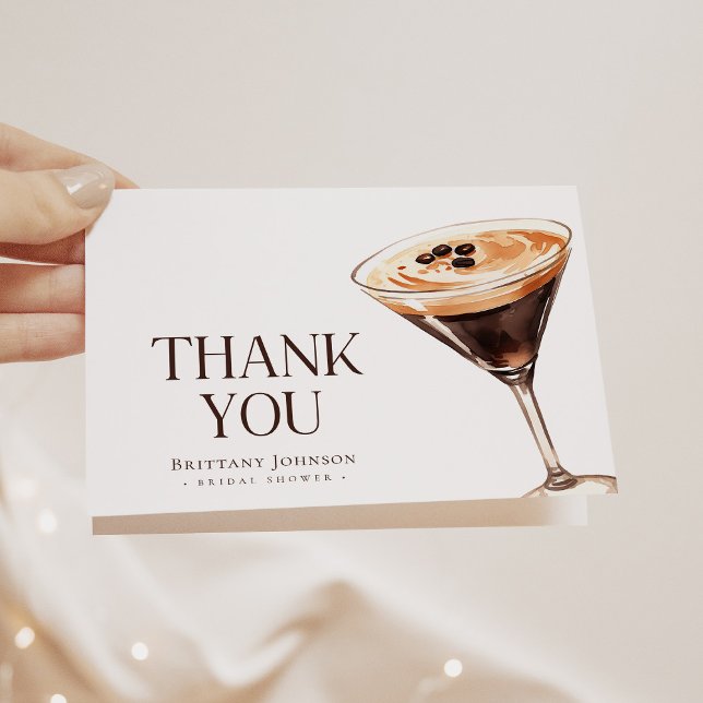 Kärlek brygger Espresso Martini Bröllopsdusch Tack Kort (Skapare uppladdad)