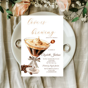 Kärlek brygger Espresso Martini Glitter Drips Inbjudningar