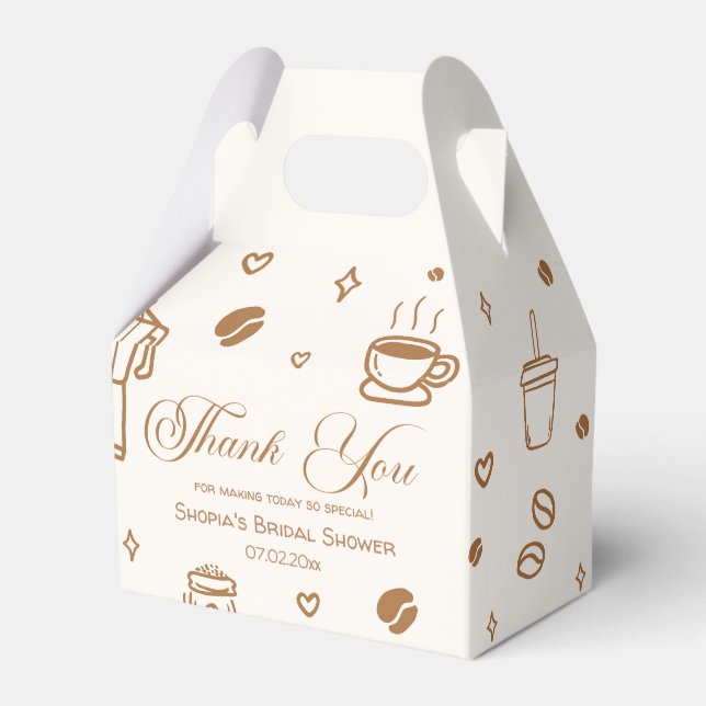Kärlek brygger kaffe Bröllopsdusch Tack Presentaskar (Framsidan Sidan)