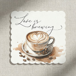 Kärlek brygger kaffe Bröllopsdusch Underlägg Papper