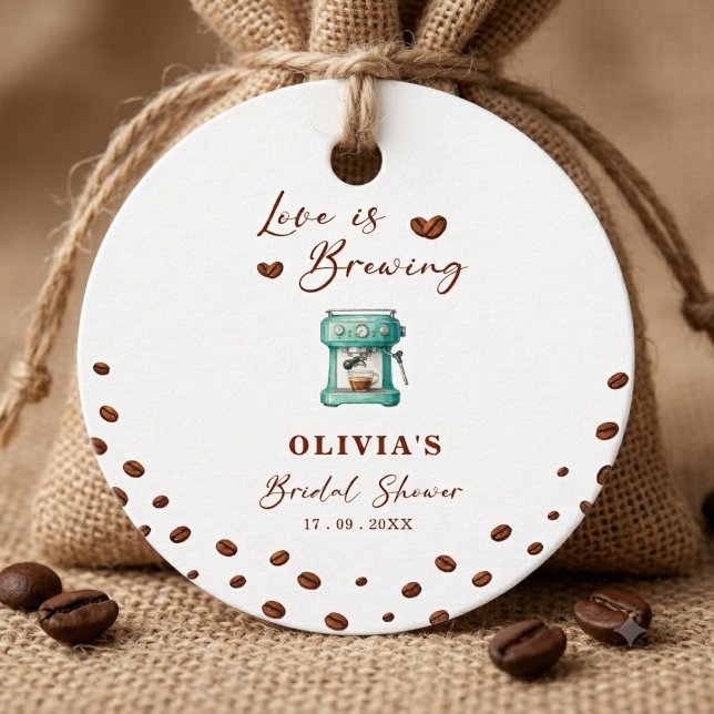 Kärlek brygger kaffe Espresso Bröllopsdusch Gåvor Etiketter (Skapare uppladdad)
