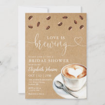 Kärlek brygger kaffe Rustic Kraft Bröllopsdusch