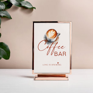 Kärlek brygger kaffebarsskylt affisch