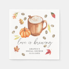 Kärlek brygger Pumpkin Coffee Bröllopsdusch Pappersservett